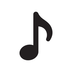 Obraz premium Single Music Note Silhouette Icon