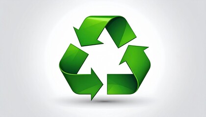 Obraz premium Green Recycling Symbol with Three Arrows in Triangular Loop