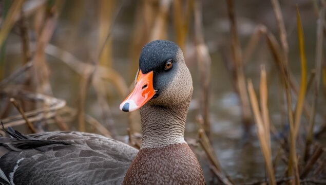 Male Gadwall close-up