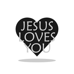 Fototapeta premium Jesus loves you letter icon with shadow