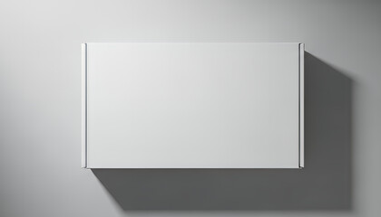 Simple white product box mockup placed in a refined studio environment, highlighting minimal design, clear structure, and adaptable space for logos, labels, and commercial branding.