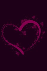 Romantic Pink Heart with Soft Sparkle Effect Background