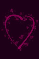 Romantic Pink Heart with Soft Sparkle Effect Background