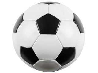 Classic black and white soccer ball isolated on transparent background
