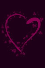 Romantic Pink Heart with Soft Sparkle Effect Background