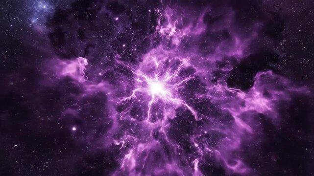 Nebula formation of stars, clouds of gas and dust, celestial bodies moving, deep space exploration