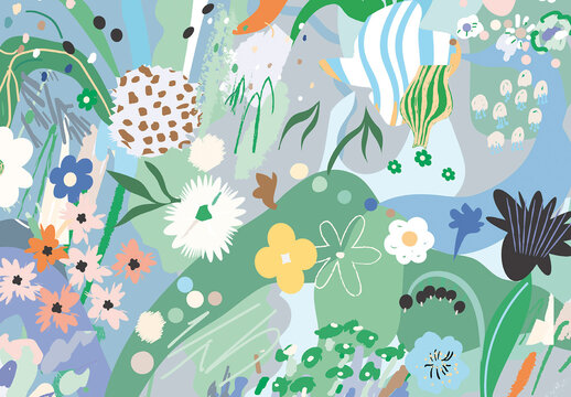 Floral Abstract Poster Layout