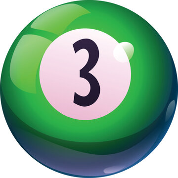 Cartoon casino gambling game bingo ball for jackpot prize, vector icon. Cartoon bingo lottery number 3 ball for casino slot machine or poker gamble game bonus win