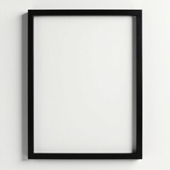 Empty black frame, white mount, minimalist display, object, gallery