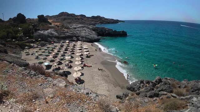 Beautiful view to Mikro Ammoudi beach, Crete Island