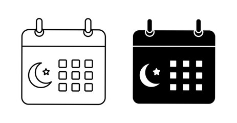 Hijri Month Islamic Calendar Line Icon