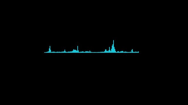 White audio waveform spectrum animation. Alpha channel, spectrum audio animation, Wave form Audio Isolated on transparent background. Motion graphics of music bar concept