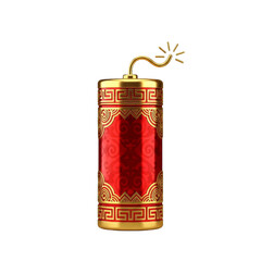 Gold and Red Chinese New Year Decorative Firecracker Ornament