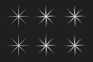 Set of Six Radiant Sparkle Elements