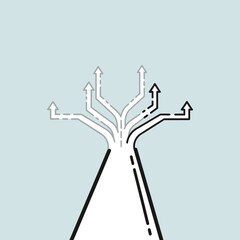 Multiple Arrows Branching Out From A Single Point.