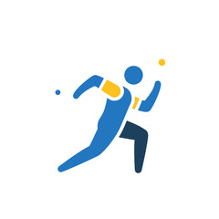 Abstract Human Figure in Dynamic Motion Representing Sports and Activity.