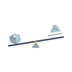 Work Life Balance Concept Illustrated by a Seesaw.