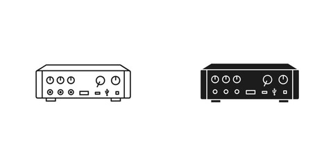 Fototapeta premium Stereo Amplifier Front Panels in Black and White Design