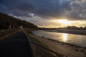 sunset over the river