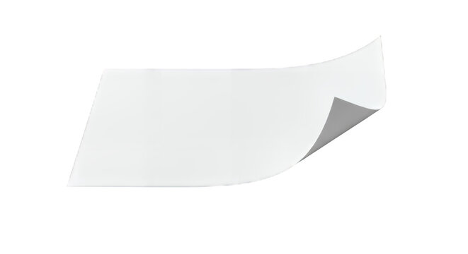 Paper curled corner with folded edge isolated on transparent background