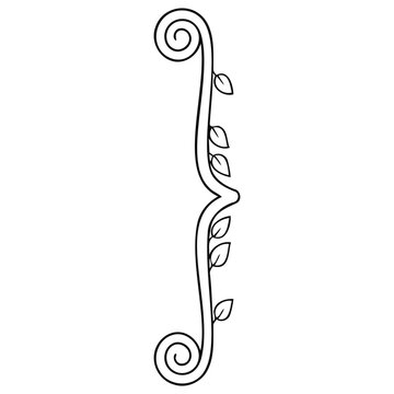 Decorative Vine Curly Bracket Line Art Illustration Element