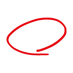 手書きの丸マーク（赤ペン）