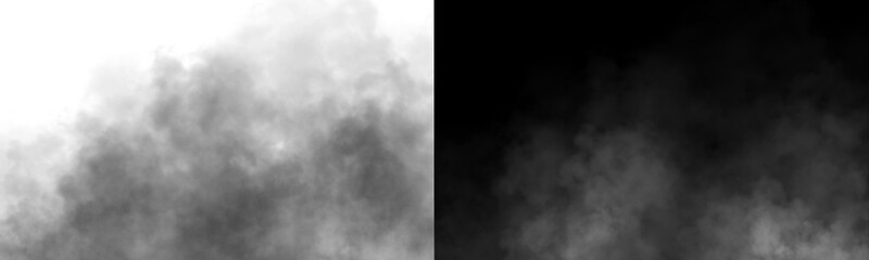 Fototapeta premium Dense dark smoke or fog cloud isolated on transparent background for artistic and creative design