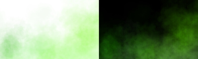 Obraz premium Green smoke or fog cloud with dark tones isolated on transparent background for artistic and creative design