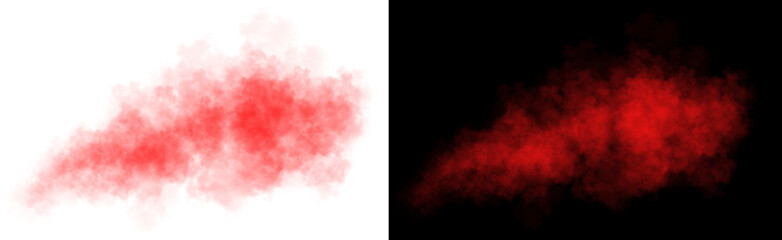 Fototapeta premium Large red smoke or mist cloud isolated on transparent background for artistic and creative design
