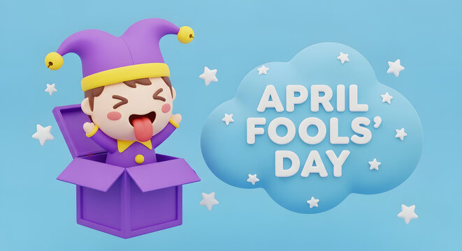 April Fools' Day Prankster Pop-Up: Cute 3D Jack-in-the-Box Jester