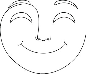 Happy face with closed eyes and smile