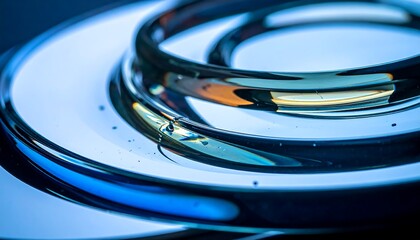 Abstract Close-up of Blue and Gold Bangles on a Reflective Surface.