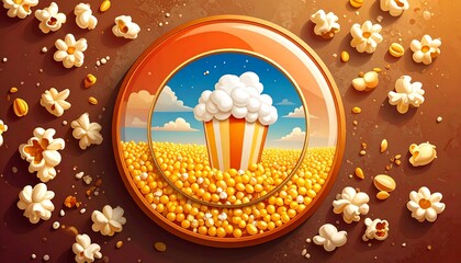 A Bowl of Popcorn with a Scenic View Inside.
