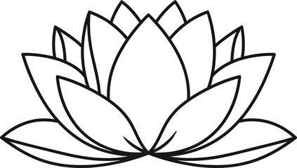 Simple lotus flower illustration on white background Vector