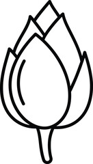 Simple line drawing of a tulip flower Vector
