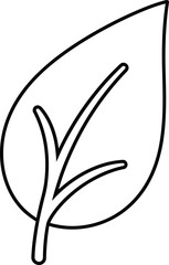 Simple line drawing of a leaf Vector