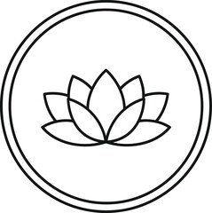Simple lotus flower icon in circle Vector