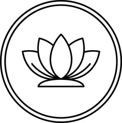 Simple lotus flower icon in circle Vector