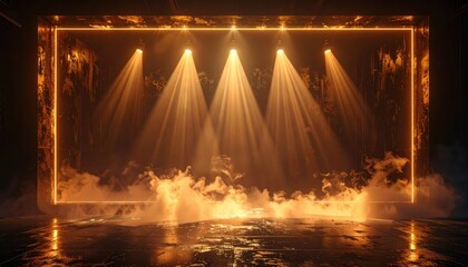 Conceptual spotlight presentation frame, dramatic soft light