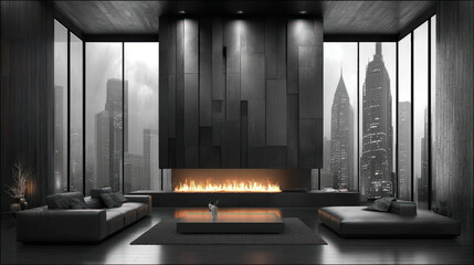 Obraz premium Interior design black and white