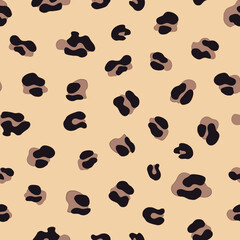 Leopard print vector seamless modern design with leopard spots