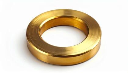 Shiny Gold Ring Coil on White Surface