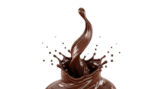 Dynamic Dark Chocolate Explosion: High-Gloss Liquid Splash