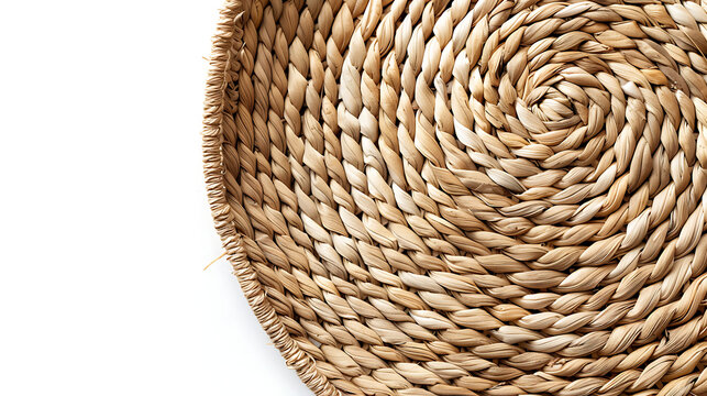 Detailed view of boho straw plate