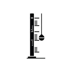 Scientific graduated cylinder measuring tool icon for laboratory research chemistry physics educational experiment equipment precision scale instrument silhouette isolated illustration design sign