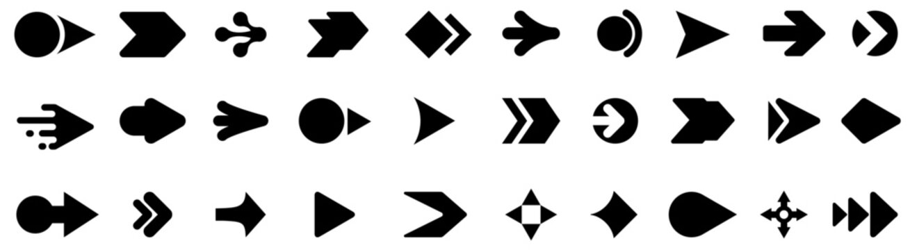 Bullet points set, bullet point symbols, List icons with different geometric shapes