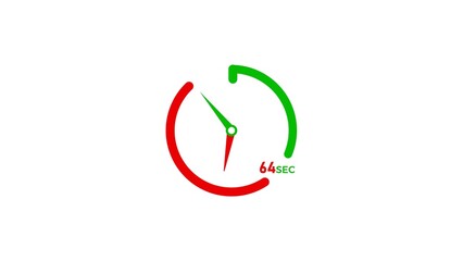 64 Second timer clock icon modern design concept 4k illustration.