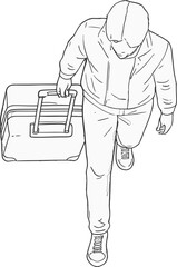Traveler with Suitcase