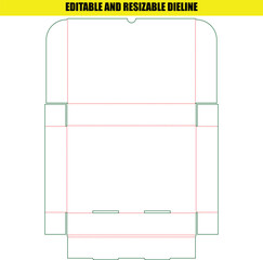 Editable and Resizable Die Line Template for Custom Folding Box Packaging Design