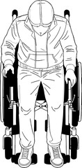 Person in Wheelchair - Line Art